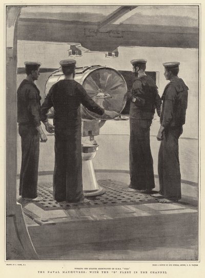 The Naval Manoeuvres, with the B Fleet in the Channel by Joseph Nash